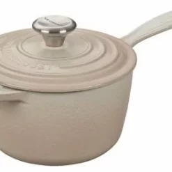 Le Creuset 1.75 Qt. Signature Enameled Cast Iron Saucepan With Stainless Steel Knob | Meringue White