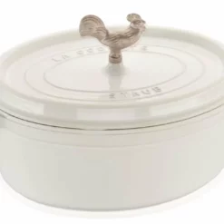 Staub 5.75 Qt. Oval Coq Au Vin Cocotte/Dutch Oven | White