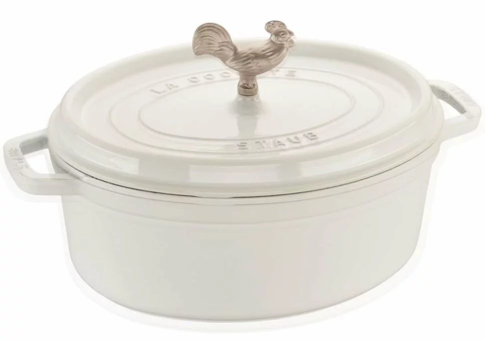 Staub 5.75 Qt. Oval Coq Au Vin Cocotte/Dutch Oven | White 3 Staub 5.75 Qt. Oval Coq Au Vin Cocotte/Dutch Oven | White