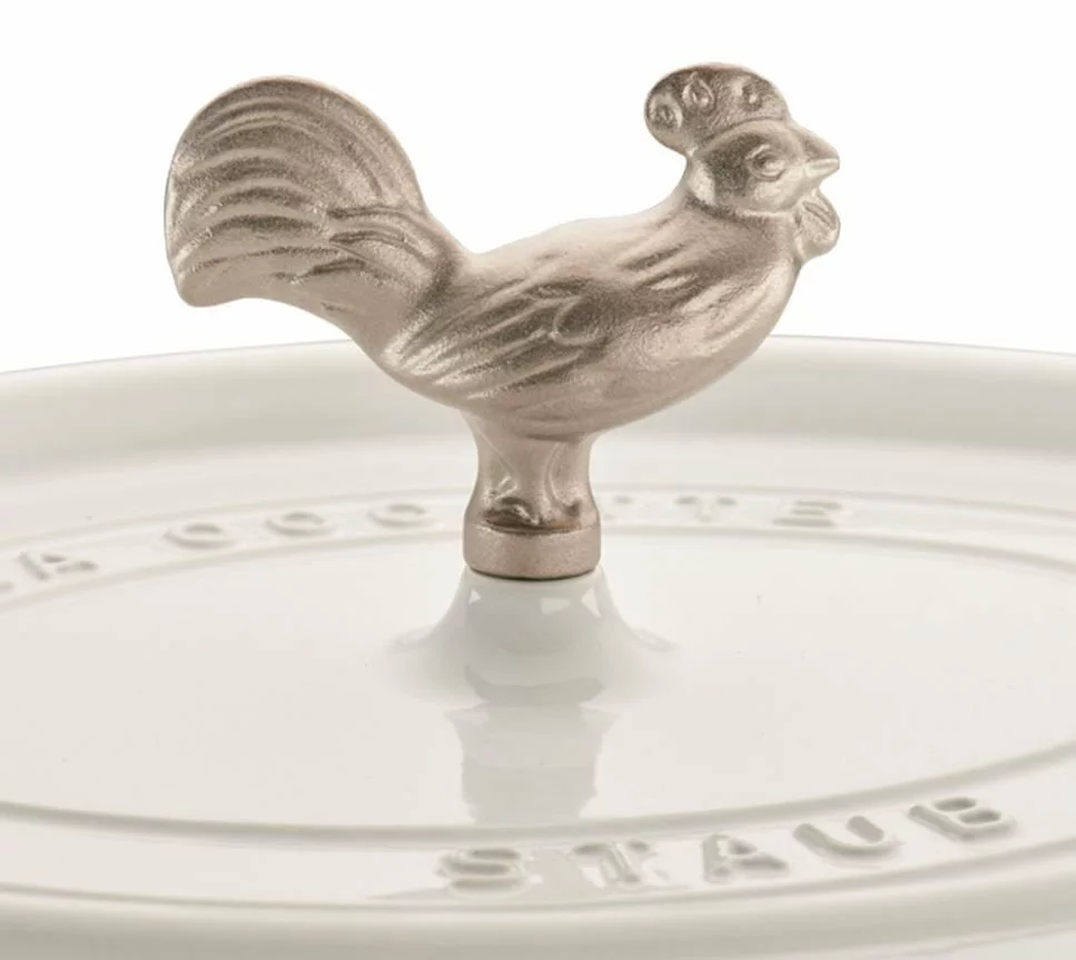 Staub 5.75 Qt. Oval Coq Au Vin Cocotte/Dutch Oven | White 7 Staub 5.75 Qt. Oval Coq Au Vin Cocotte/Dutch Oven | White - Image 5