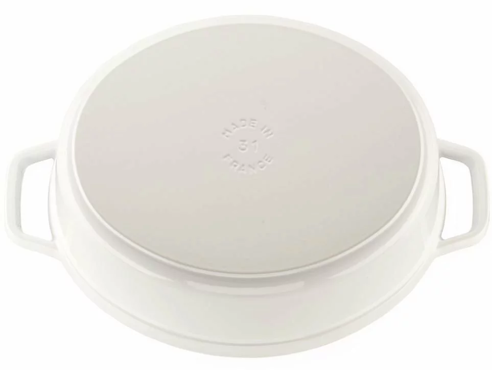 Staub 5.75 Qt. Oval Coq Au Vin Cocotte/Dutch Oven | White 5 Staub 5.75 Qt. Oval Coq Au Vin Cocotte/Dutch Oven | White - Image 3