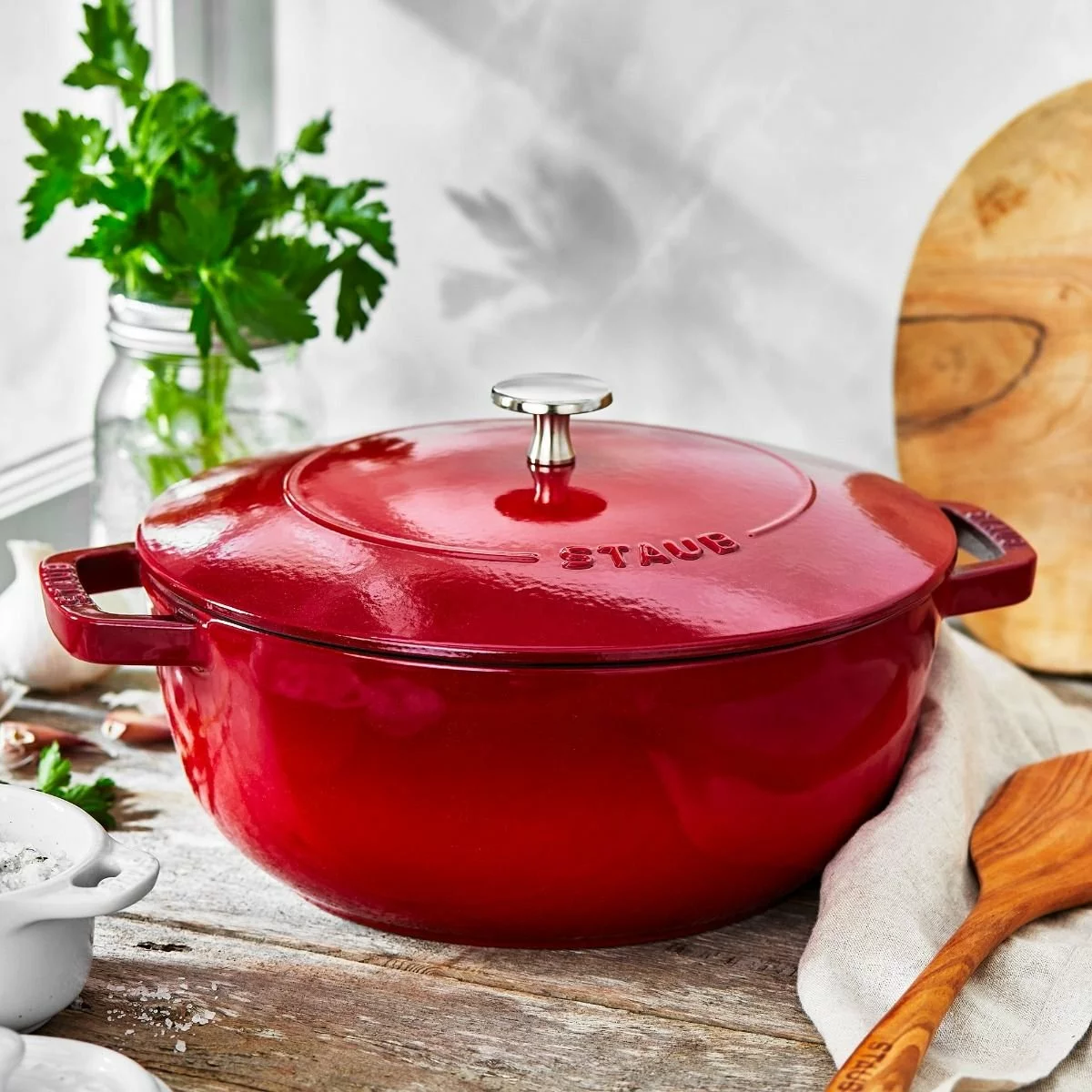 Staub 3.75 Qt. Essential French Oven | Cherry Red 8 Staub 3.75 Qt. Essential French Oven | Cherry Red - Image 6