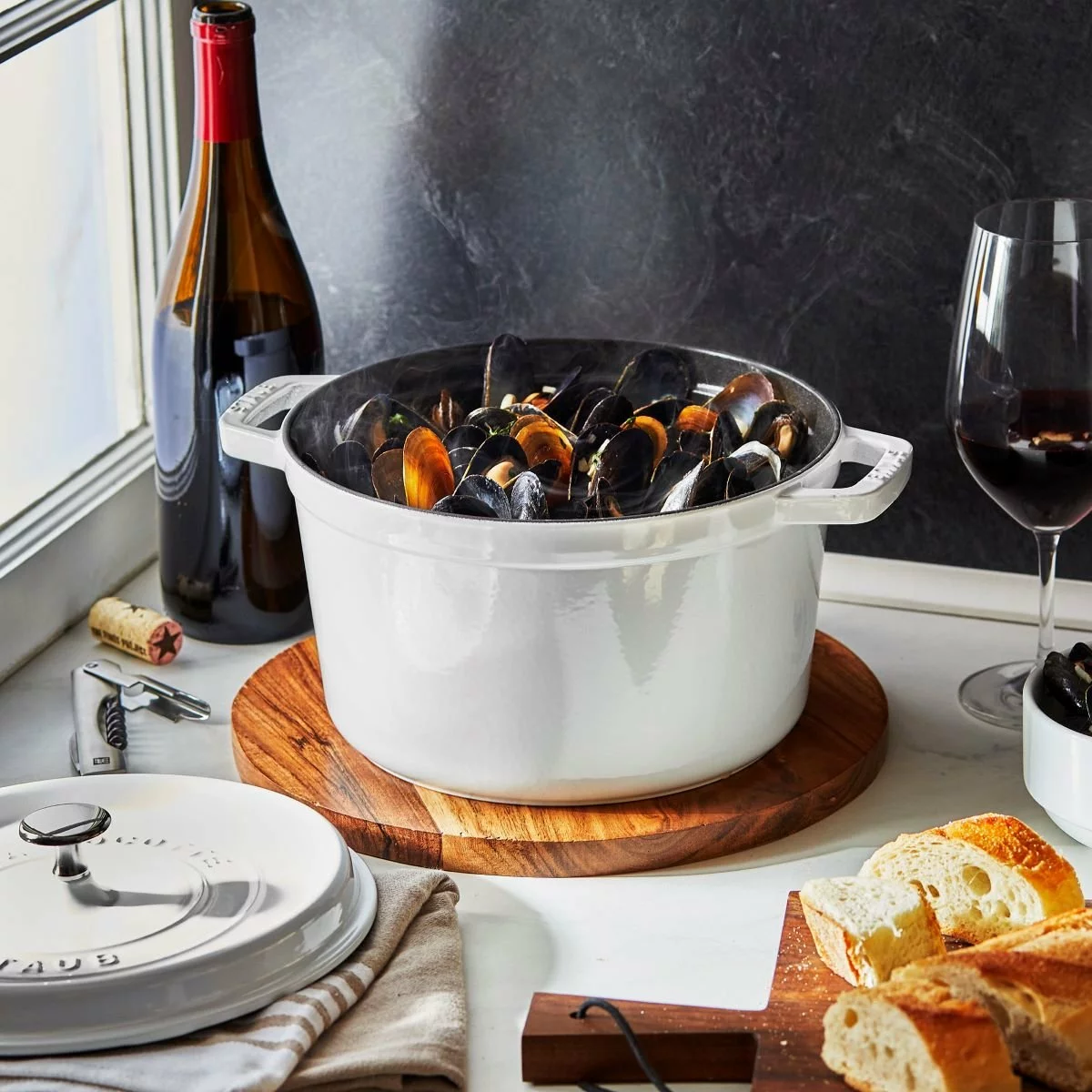 Staub 5 Qt Tall Cocotte | White 6 Staub 5 Qt Tall Cocotte | White - Image 4