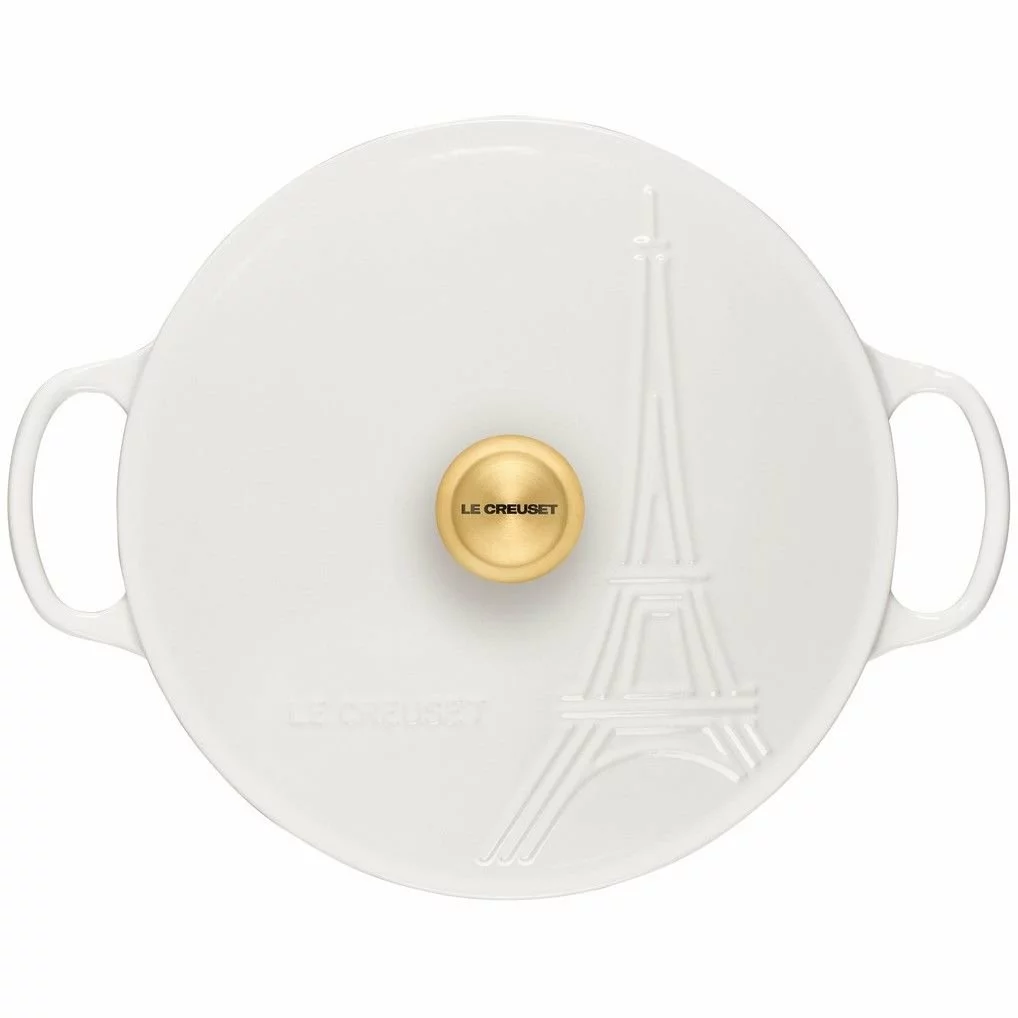 Le Creuset 3.5Qt Signature Braiser Eiffel Tower Collection | White 4 Le Creuset 3.5Qt Signature Braiser Eiffel Tower Collection | White - Image 2