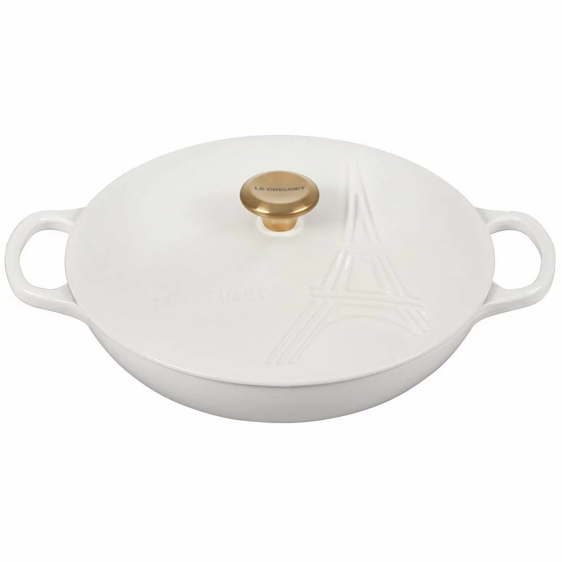 Le Creuset 3.5Qt Signature Braiser Eiffel Tower Collection | White 3 Le Creuset 3.5Qt Signature Braiser Eiffel Tower Collection | White