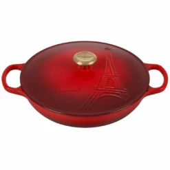 Le Creuset 3.5Qt Signature Braiser Eiffel Tower Collection | Cerise