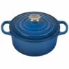 Le Creuset 2 Qt. Round Signature Cast Iron Dutch Oven With Stainless Steel Knob | Marseille Blue -Food Prep Tools Shop 1859ss