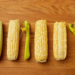 Kuhn Rikon 6" Corn Zipper With Silk Brush | Yellow -Food Prep Tools Shop 2228 2229 corn zipper withbrush gif2 1