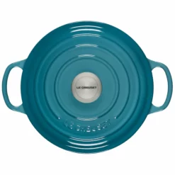 Le Creuset 4.5 Qt. Round Signature Dutch Oven With Stainless Steel Knob | Caribbean Blue -Food Prep Tools Shop 2417ss c
