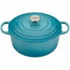 Le Creuset 5.5 Qt. Round Signature Cast Iron Dutch Oven With Stainless Steel Knob | Caribbean Blue -Food Prep Tools Shop 2617ss
