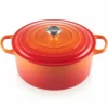 Le Creuset 9 Qt. Round Signature Dutch Oven With Stainless Steel Knob | Flame Orange -Food Prep Tools Shop 302ss
