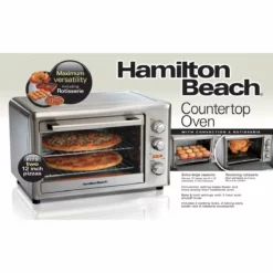 Hamilton Beach Home Hamilton Beach Countertop Oven With Convection & Rotisserie | Stainless Steel -Food Prep Tools Shop 31103d pkg front eng