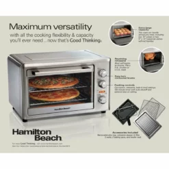 Hamilton Beach Home Hamilton Beach Countertop Oven With Convection & Rotisserie | Stainless Steel -Food Prep Tools Shop 31103d pkg side eng