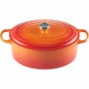 Le Creuset 9.5 Qt. Oval Signature Dutch Oven With Stainless Steel Knob | Flame Orange