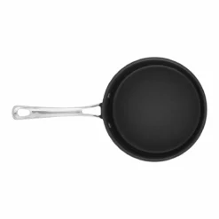 Cuisinart Contour Hard Anodized Saucepan With Cover | 3 Qt. -Food Prep Tools Shop 3qttopviewonwhite