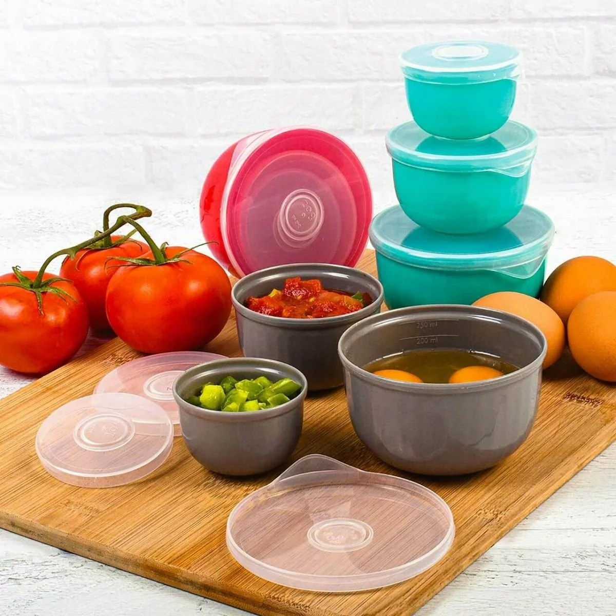 Gourmac PrepEase® Prep Bowl Set | Turquoise 3 Gourmac PrepEase® Prep Bowl Set | Turquoise - Image 2