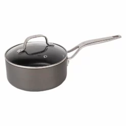 Swiss Diamond | Hard Anodized Induction 1.5-Quart Nonstick Saucepan With Glass Lid
