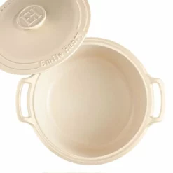 Emile Henry 7.5-Quart Sublime Stewpot | Creme -Food Prep Tools Shop 554770 sublime dutch oven top open