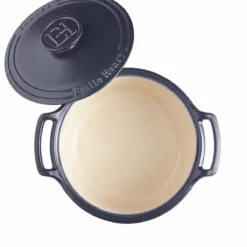 Emile Henry 4-Quart Sublime Stewpot | Indigo -Food Prep Tools Shop 664740 sublime dutch oven top open