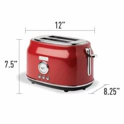 Haden Dorset 2-Slice Stainless Steel Toaster | Red -Food Prep Tools Shop 75001
