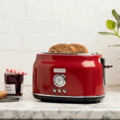 Haden Dorset 2-Slice Stainless Steel Toaster | Red -Food Prep Tools Shop 75001dorsettoasterrs1a