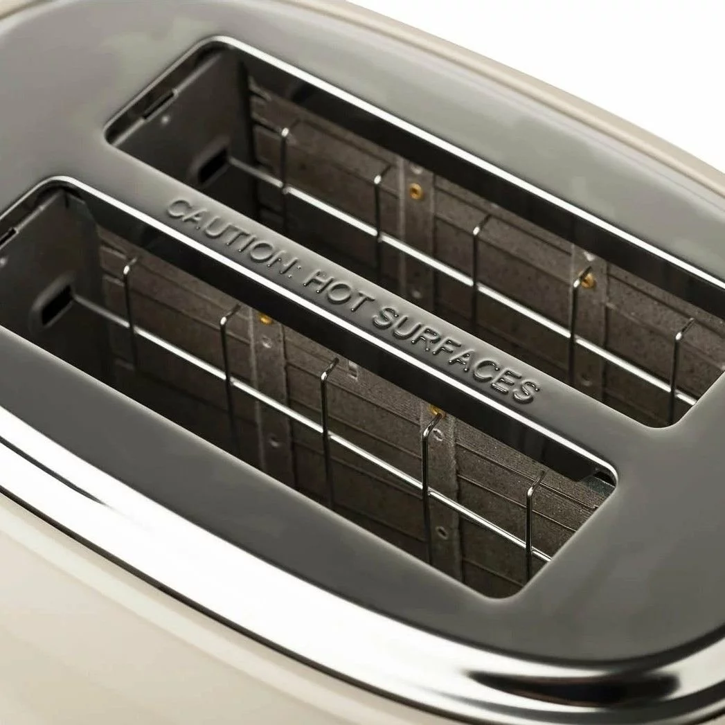 Haden Dorset 2-Slice Stainless Steel Toaster | Putty Beige 6 Haden Dorset 2-Slice Stainless Steel Toaster | Putty Beige - Image 4