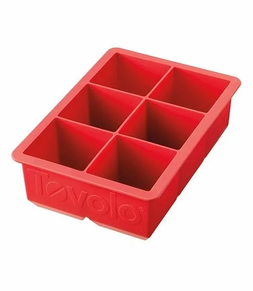 Tovolo King Cube Tray - Silicone Ice Cube Tray Red