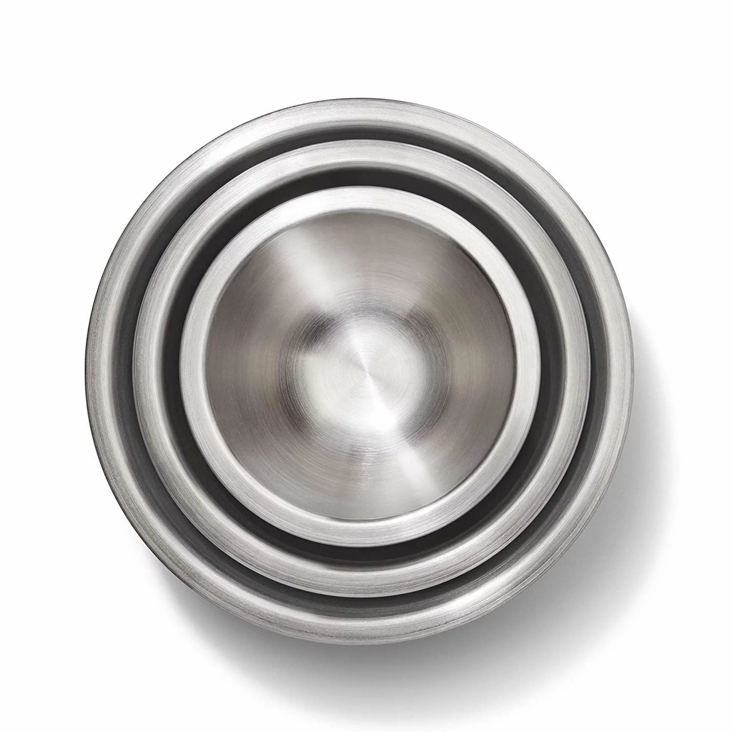 OXO 3-Piece Stainless Steel Mixing Bowl Set | Grey & Blue 5 OXO 3-Piece Stainless Steel Mixing Bowl Set | Grey & Blue - Image 3