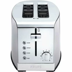 Krups 2-Slice Breakfast Toaster | Brushed Chrome & Stainless Steel