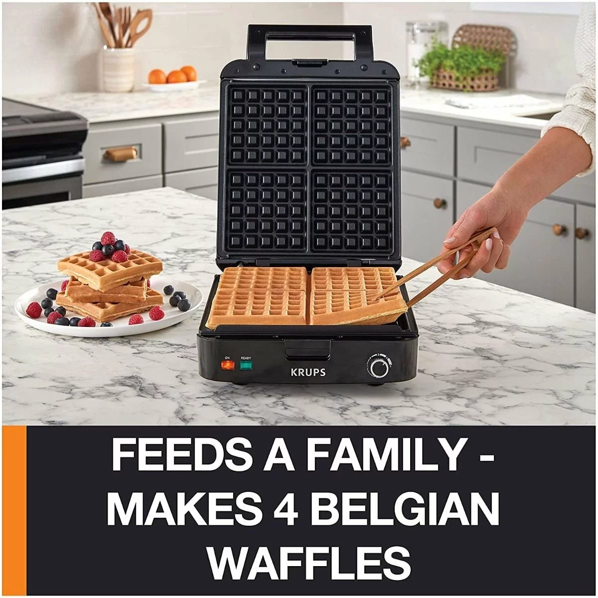 Krups 4-Slice Belgian Waffle Maker 4 Krups 4-Slice Belgian Waffle Maker - Image 2