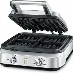 Breville The Smart Waffle 4-Slice Waffle Maker | Brushed Stainless Steel