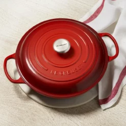 Le Creuset 3.5 Qt. Signature Enameled Cast Iron Braiser With Stainless Steel Knob | Cerise/Cherry Red -Food Prep Tools Shop cer3