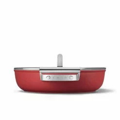 SMEG 4 Qt. Nonstick Deep Pan With Lid | Red -Food Prep Tools Shop ckfd2811rdm 5