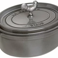 Staub 5.75 Qt. Oval Coq Au Vin Cocotte/Dutch Oven | Graphite Grey