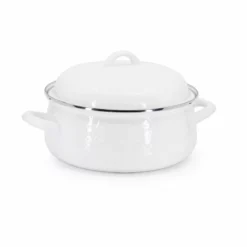 Golden Rabbit Enamelware 4 Qt. Dutch Oven | White