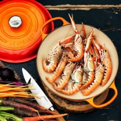 Le Creuset 3.5 Qt. Signature Enameled Cast Iron Braiser With Stainless Steel Knob | Flame Orange -Food Prep Tools Shop flame2