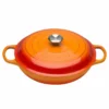 Le Creuset 2.25 Qt. Signature Enameled Cast Iron Braiser With Stainless Steel Knob | Flame Orange 1 Le Creuset 2.25 Qt. Signature Enameled Cast Iron Braiser With Stainless Steel Knob | Flame Orange -Food Prep Tools Shop flame main 1