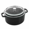 Staub 4 Qt. Round Cocotte/Dutch Oven With Glass Lid | Matte Black -Food Prep Tools Shop img3o