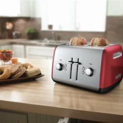 KitchenAid 4-Slice Toaster With Manual High-Lift Lever | Empire Red -Food Prep Tools Shop ka toaster 2 1
