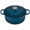 Le Creuset 5.5 Qt. Round Signature Cast Iron Dutch Oven With Stainless Steel Knob | Deep Teal -Food Prep Tools Shop ls2501 267dss