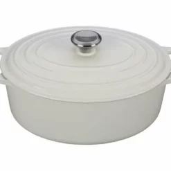 Le Creuset 6.75 Qt. Oval Signature Dutch Oven With Stainless Steel Knob | White