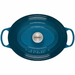 Le Creuset 6.75 Qt. Oval Signature Dutch Oven With Stainless Steel Knob | Deep Teal -Food Prep Tools Shop ls2502 317dss 3