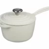 Le Creuset 1.75 Qt. Signature Enameled Cast Iron Saucepan With Stainless Steel Knob | White -Food Prep Tools Shop ls2518 1616ss enameled cast iron sauce pan 1.75 quart