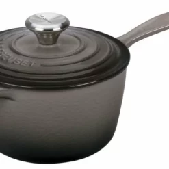 Le Creuset 1.75 Qt. Signature Enameled Cast Iron Saucepan With Stainless Steel Knob | Oyster Grey