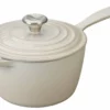 Le Creuset 2.25 Qt. Signature Enameled Cast Iron Saucepan With Stainless Steel Knob | Meringue White -Food Prep Tools Shop ls2518 18716ss le creuset 2.25 qt signature saucepan meringue ls2518 18716ss