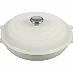 Le Creuset 3.5 Qt. Signature Enameled Cast Iron Braiser With Stainless Steel Knob | White