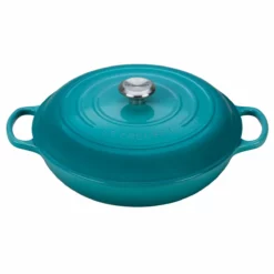 Le Creuset 5 Qt. Signature Enameled Cast Iron Braiser With Stainless Steel Knob | Caribbean Blue