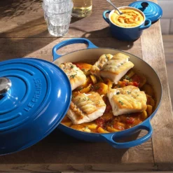 Le Creuset 2.25 Qt. Signature Enameled Cast Iron Braiser With Stainless Steel Knob | Marseille Blue -Food Prep Tools Shop marslife1