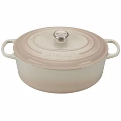 Le Creuset 9.5 Qt. Oval Signature Dutch Oven With Stainless Steel Knob | Meringue White