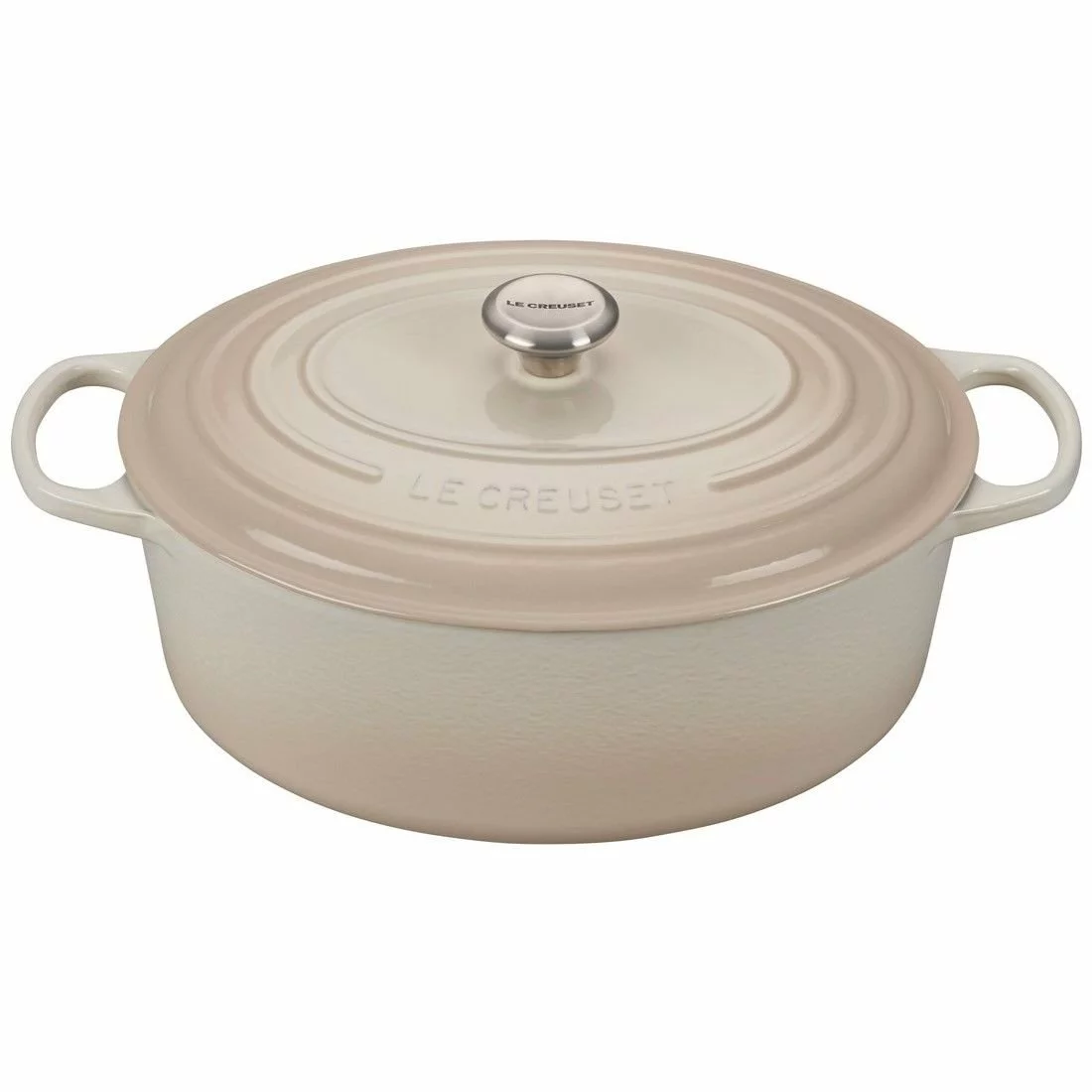 Le Creuset 9.5 Qt. Oval Signature Dutch Oven With Stainless Steel Knob | Meringue White 3 Le Creuset 9.5 Qt. Oval Signature Dutch Oven With Stainless Steel Knob | Meringue White